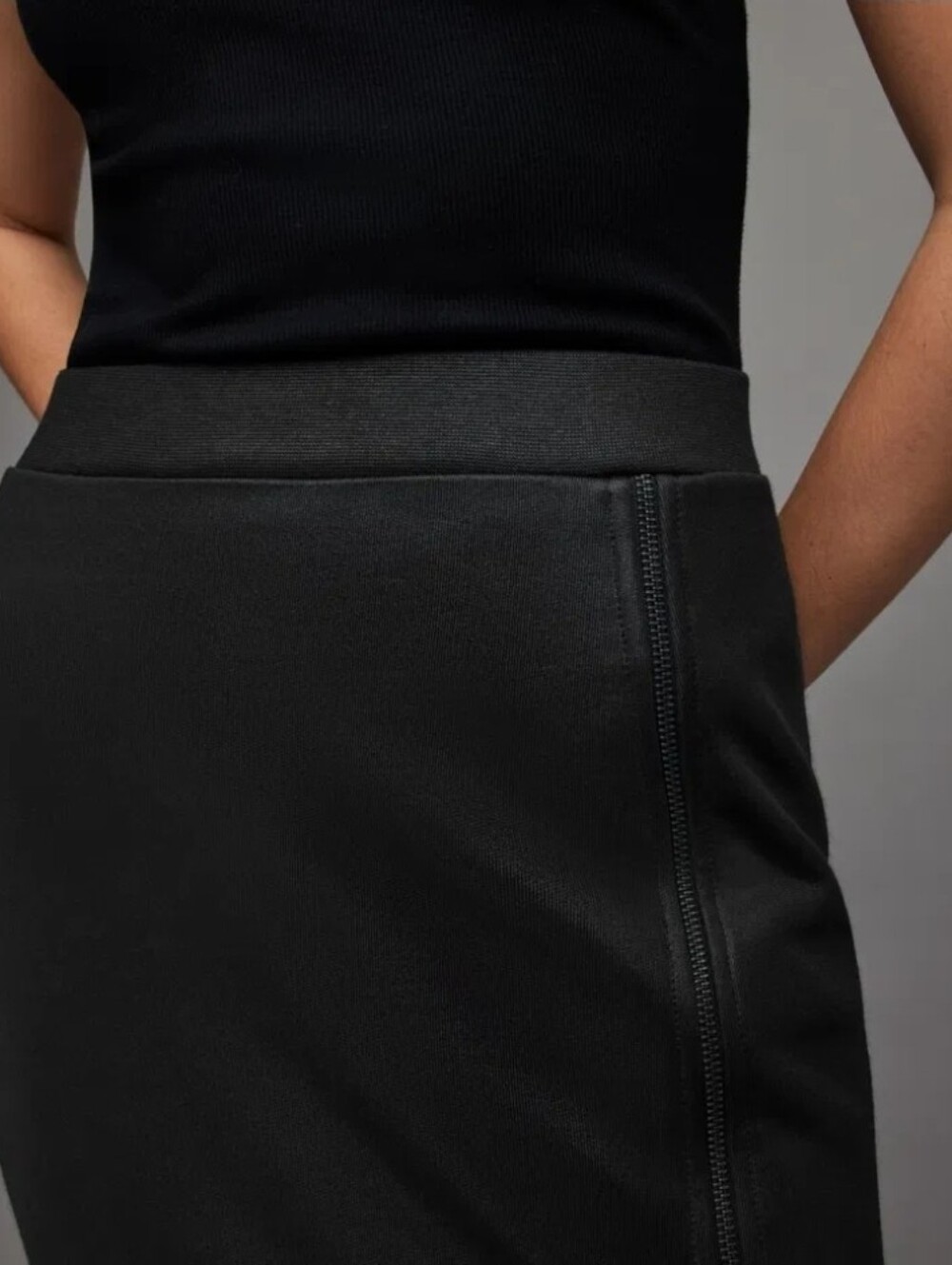 ALLSAINTS Black Jamie Zipper Staple Pencil Skirt - Picture 2 of 11